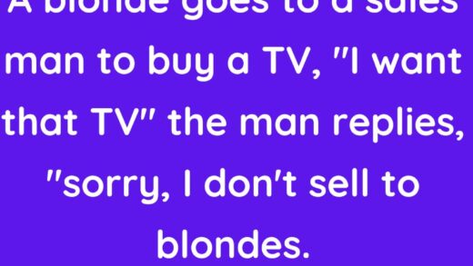 A blonde goes to a sales man to buy a TV