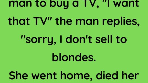 A blonde goes to a sales man to buy a TV