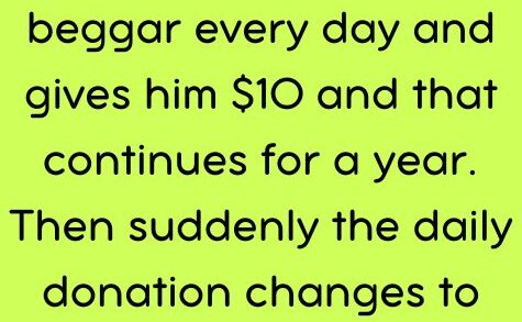 A man walks past a beggar every day