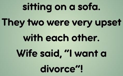 A husband and wife were sitting on a sofa