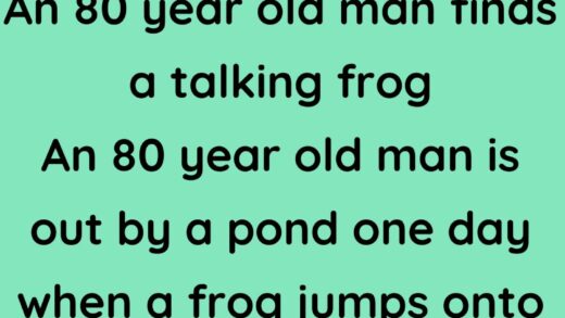 An 80 year old man finds a talking frog