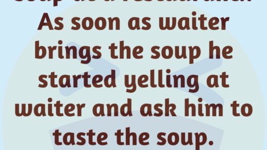 A man orders a tomato soup